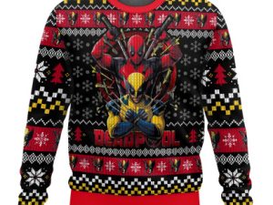Deadpool X Wolverine Ugly Christmas Sweater Xmas Gift - Image 1