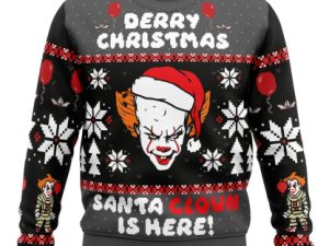 Derry Christmas Pennywise The Clown Ugly Christmas Sweater Holiday Gift - Image 1