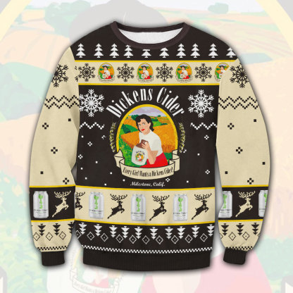 dickens cider ugly christmas sweater 1 Dickens Cider Ugly Christmas Sweater - Image 1