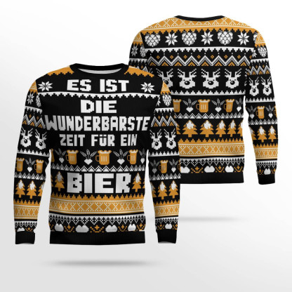 die wunderbarste zeit fir ein bier ugly christmas sweater 2 Die Wunderbarste Zeit Fir Ein Bier Ugly Christmas Sweater - Image 2
