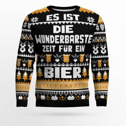 die wunderbarste zeit fir ein bier ugly christmas sweater holiday gift 1 Die Wunderbarste Zeit Fir Ein Bier Ugly Christmas Sweater Holiday Gift - Image 1