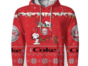 Diet Coke Soft Drink American Merry Christmas, Snoopy House Cute Fan Gift-3D Unisex Hoodie - Image 1