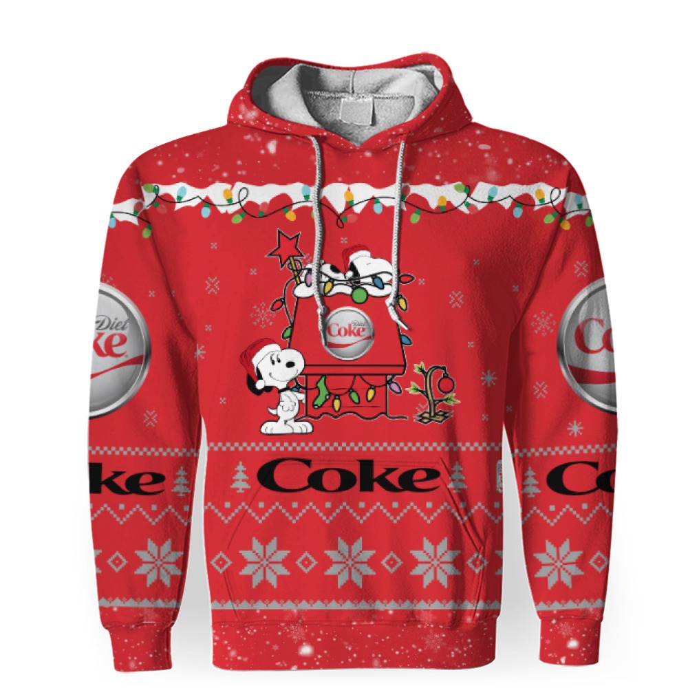 diet coke soft drink american merry christmas snoopy house cute fan gift 3d unisex hoodie 1 Diet Coke Soft Drink American Merry Christmas, Snoopy House Cute Fan Gift-3D Unisex Hoodie - Image 1