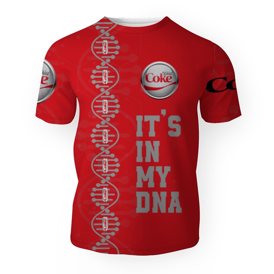 diet coke soft drink its in my dna 3d unisex t shirt 1 Diet Coke Soft Drink It's In My DNA-3D Unisex T-Shirt - Image 1
