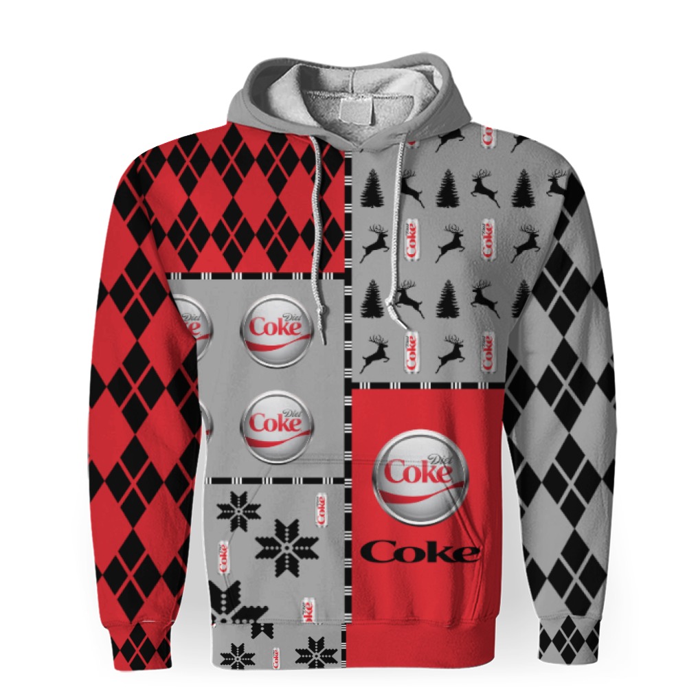 diet coke soft drink merry christmas and 3d unisex hoodie 1 Diet Coke Soft Drink Merry Christmas And -3D Unisex Hoodie - Image 1