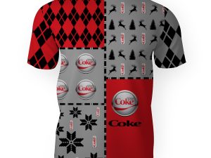 Diet Coke Soft Drink Merry Christmas And -3D Unisex T-Shirt - Image 1