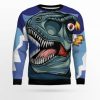 Dinosaur Face Ugly Christmas Sweater - Image 1