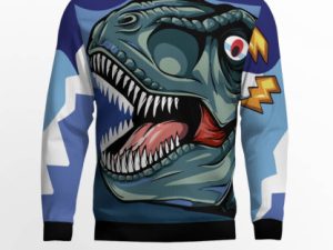 Dinosaur Face Ugly Christmas Sweater - Image 1