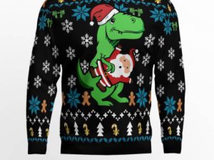 Dinosaur Ugly Christmas Sweater - Image 1
