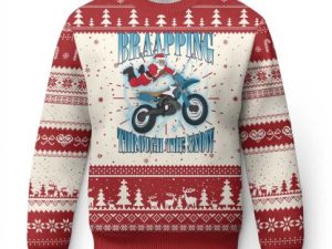 Dirt Bike Christmas Ugly Christmas Sweater Brraaap Funny Motocross Biker Xmas Gift - Image 1