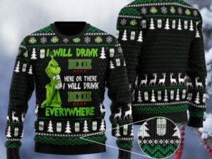 Dixie Grinch Will Drink Everywhere Ugly Christmas Sweater - Image 1