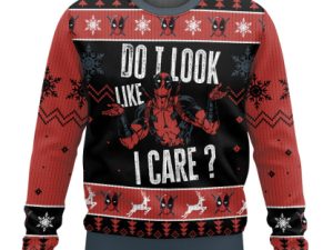 Do I Look Like I Care Deadpool Ugly Christmas Sweater - Image 1