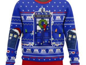 Doctor Who Tardis Ugly Christmas Sweater Xmas Gift - Image 1