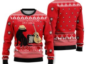Dog Guitar Ugly Christmas Sweater - Image 1