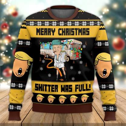 donald t vacations merry christmas shitter was full ugly christmas sweater 1 Donald T Vacations Merry Christmas Shitter Was Full Ugly Christmas Sweater - Image 1