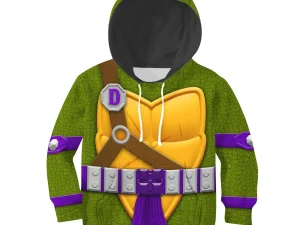 Donatello Costume Cosplay Kid Hoodie Sweatshirt T-Shirt 1 - Image 1