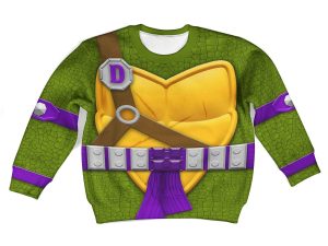 Donatello Costume Cosplay Kid Hoodie Sweatshirt T-Shirt 2 - Image 1