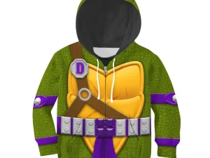 Donatello Costume Cosplay Kid Hoodie Sweatshirt T-Shirt 4 - Image 1