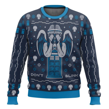dont blink doctor who ugly christmas sweater 1 Dont Blink Doctor Who Ugly Christmas Sweater - Image 1
