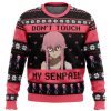 Dont Touch My Senpai The Future Diary Ugly Christmas Sweater - Image 1