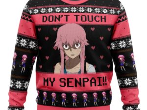 Dont Touch My Senpai The Future Diary Ugly Christmas Sweater - Image 1