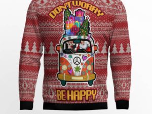 Dont Worry Be Happy Ugly Christmas Sweater - Image 1