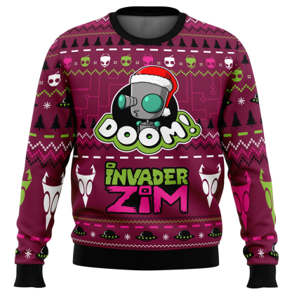 doom invader zim ugly christmas sweater 1 Doom Invader Zim Ugly Christmas Sweater - Image 1