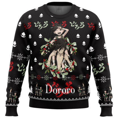 dororo x hyakkimaru dororo ugly christmas sweater 1 Dororo X Hyakkimaru Dororo Ugly Christmas Sweater - Image 1