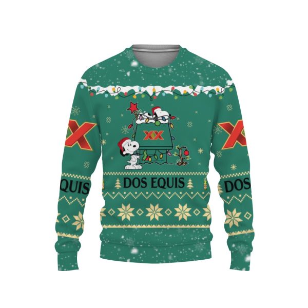 Dos Equis American Merry Christmas, Snoopy House Cute Fan Gift-3D Sweatshirt - Image 1