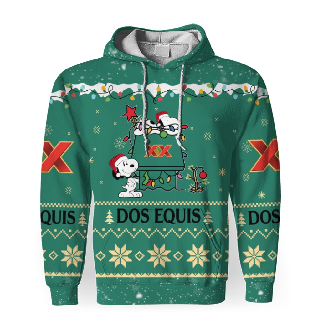 dos equis american merry christmas snoopy house cute fan gift 3d unisex hoodie 1 Dos Equis American Merry Christmas, Snoopy House Cute Fan Gift-3D Unisex Hoodie - Image 1