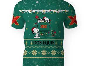 Dos Equis American Merry Christmas, Snoopy House Cute Fan Gift-3D Unisex T-Shirt - Image 1