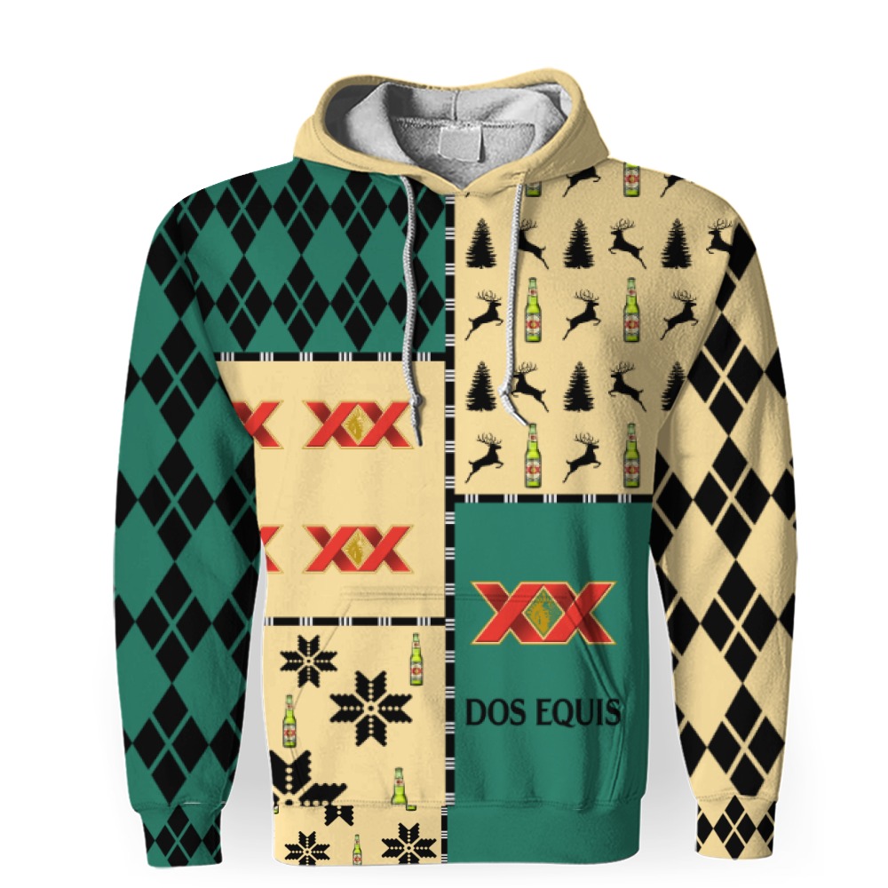 dos equis merry christmas and 3d unisex hoodie 1 Dos Equis Merry Christmas And -3D Unisex Hoodie - Image 1