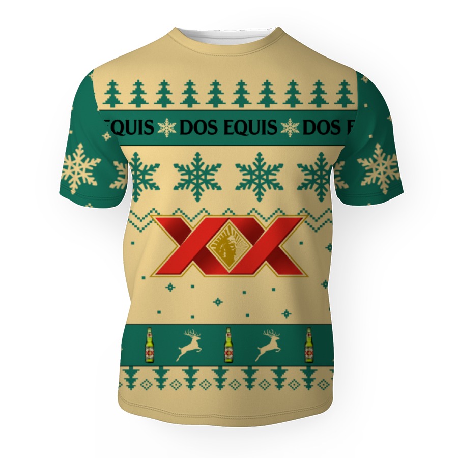 dos equis merry christmas unisex gift fan 3d unisex t shirt 1 Dos Equis Merry Christmas Unisex Gift Fan-3D Unisex T-Shirt - Image 1