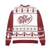Dr Pepper Soda Logo Snowflakes Pattern Ugly Christmas Sweater - Image 2