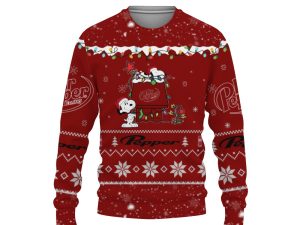 Dr Pepper Soft Drink American Merry Christmas, Snoopy House Cute Fan Gift-3D Sweatshirt - Image 1