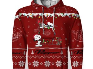 Dr Pepper Soft Drink American Merry Christmas, Snoopy House Cute Fan Gift-3D Unisex Hoodie - Image 1