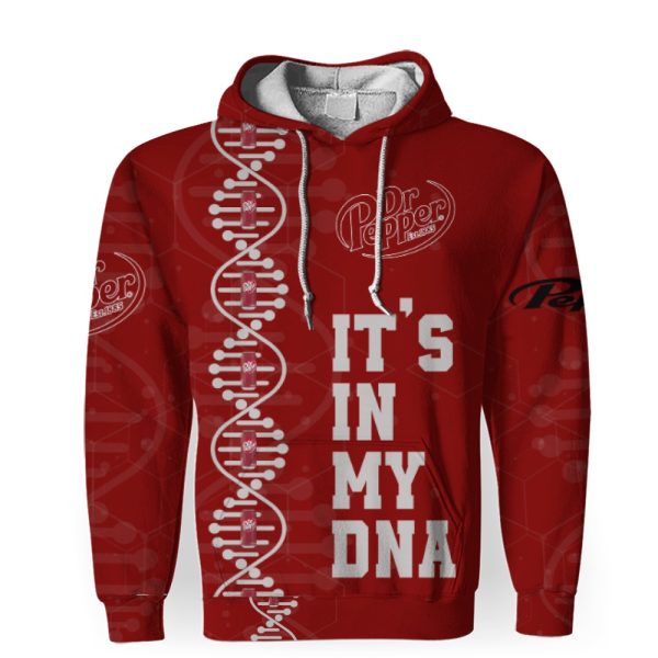 Dr Pepper Soft Drink It's In My DNA-3D Unisex Hoodie - Image 1