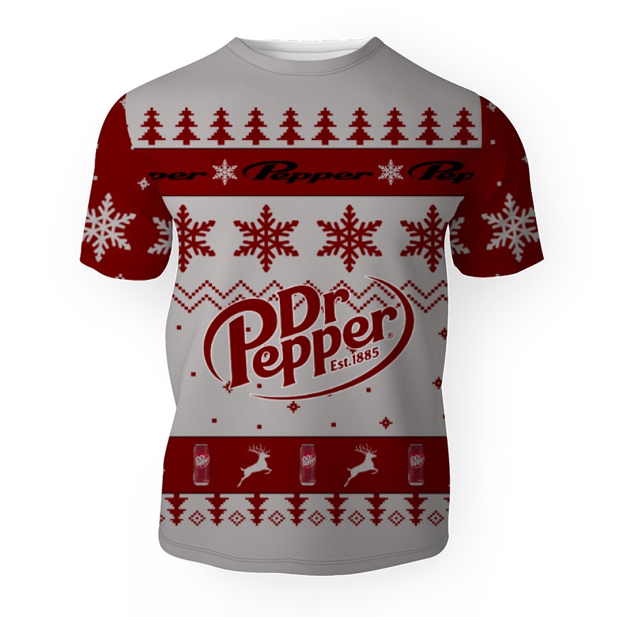 dr pepper soft drink merry christmas unisex gift fan 3d unisex t shirt 1 Dr Pepper Soft Drink Merry Christmas Unisex Gift Fan-3D Unisex T-Shirt - Image 1