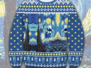 Dr Who Vangogh Starry Night Ugly Christmas Sweater - Image 1