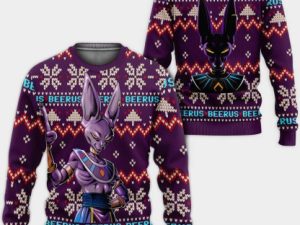 Dragon Ball Z Beerus Custom Ugly Christmas Sweater - Image 1