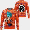 Dragon Ball Z Goku Blue Ugly Christmas Sweater - Image 1