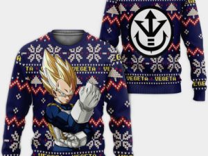 Dragon Ball Z Vegeta Super Saiyan Ugly Christmas Sweater - Image 1