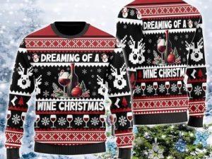 Dreaming Of A Wine Ugly Christmas Sweater - Image 1