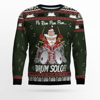 drum solo ugly christmas sweater 1 Drum Solo Ugly Christmas Sweater - Image 1