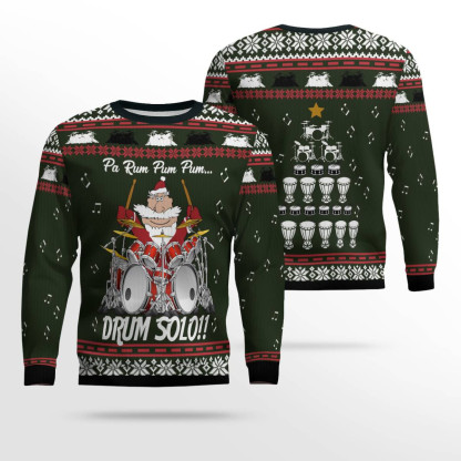 drum solo ugly christmas sweater 2 Drum Solo Ugly Christmas Sweater - Image 2