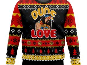Dude Love Mick Foley Ugly Christmas Sweater - Image 1
