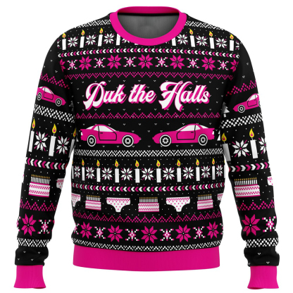 duk the halls sixteen candles ugly christmas sweater 1 Duk The Halls Sixteen Candles Ugly Christmas Sweater - Image 1