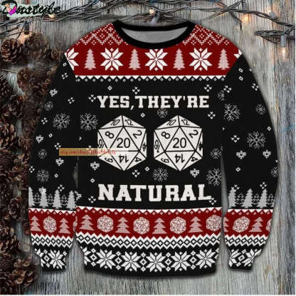 dungeons and dragons yes theyre natural ugly christmas sweater 1 Dungeons And Dragons Yes Theyre Natural Ugly Christmas Sweater - Image 1