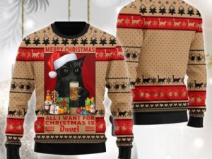 Duvel Is All I Want For Christmas Ugly Christmas Sweater - Image 1