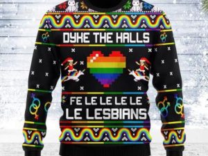 Dyke The Halls Ugly Christmas Sweater - Image 1